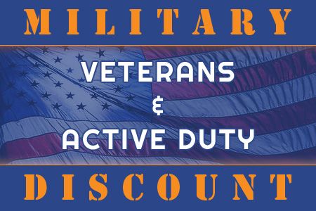 We Offer a Military Discount for Veterans and Active-Duty Personnel
