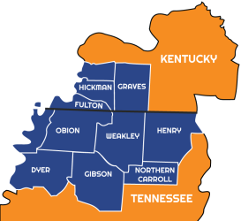 Ken-Tenn Asphalt's Service Area Map